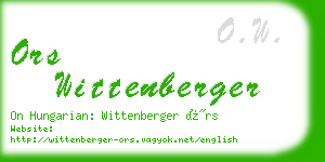 ors wittenberger business card